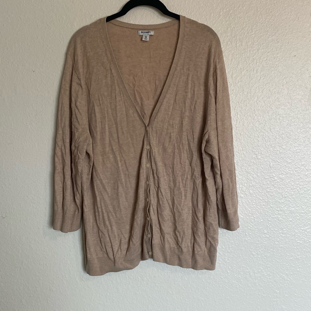 Tan Old Navy 3/4 length cardigan XXL